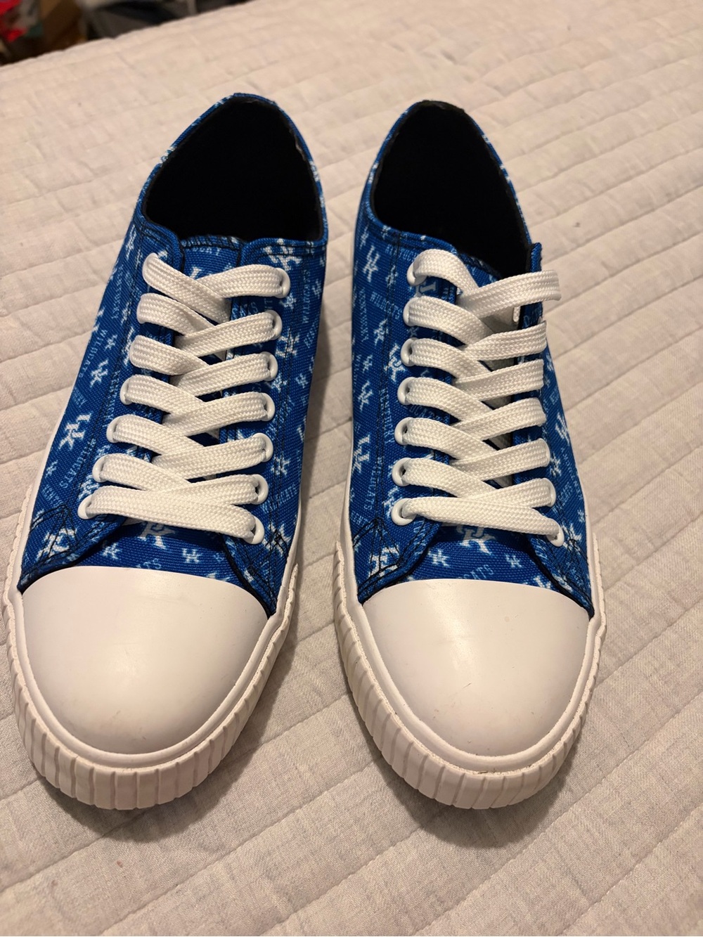 University of Kentucky FOCO Canvas Lace-Up Sneakers with White Toe. Worn once.